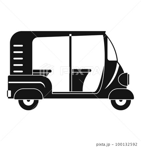 Indian rickshaw icon. Simple illustration of indian rickshaw vector icon for web design isolated on white background Indian rickshaw icon. Simple illustration of indian rickshaw vector icon for web design isolated on white background 100132592