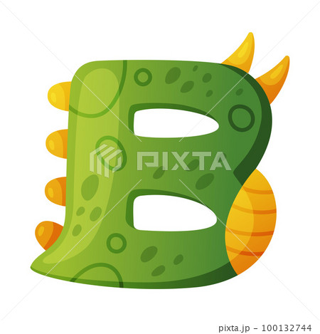 B Consonant Letter Dino Font. Dinosaur...のイラスト素材 [100132744] - PIXTA