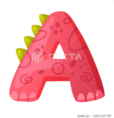 A vowel letter dino font. Dinosaur alphabet,...のイラスト素材 [100132749] - PIXTA