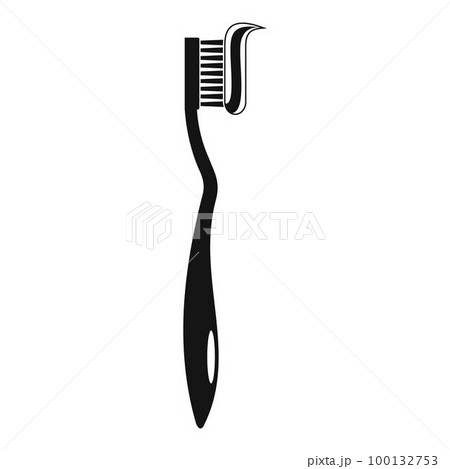Toothbrush icon. Simple illustration of toothbrush vector icon for web design isolated on white background 100132753
