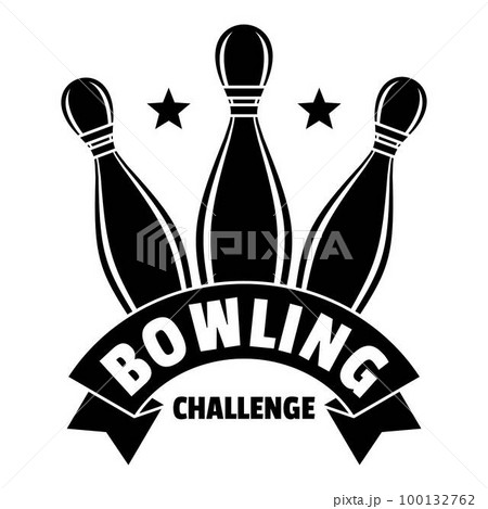 Bowling challenge logo. Simple illustration of bowling challenge vector logo for web design isolated on white background 100132762