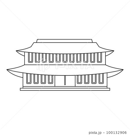 China temple icon. Outline illustration of china temple vector icon for web design isolated on white background 100132906