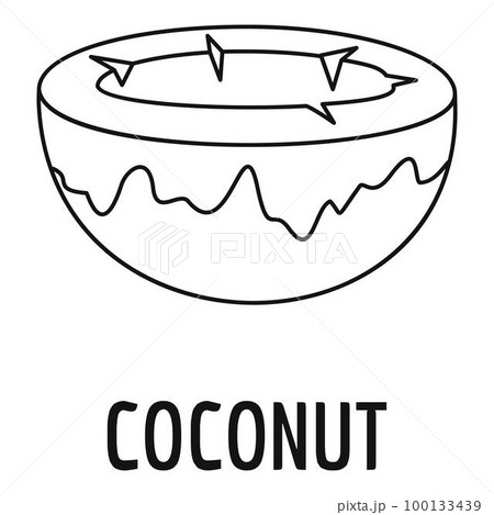 Coconut icon. Outline illustration of coconut vector icon for web design isolated on white background 100133439