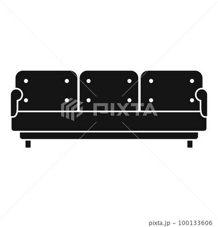Pillow sofa icon. Simple illustration of pillow sofa vector icon for web design isolated on white background 100133606