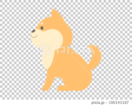 お座りしている横姿の柴犬のイラスト素材 [100143187] - PIXTA