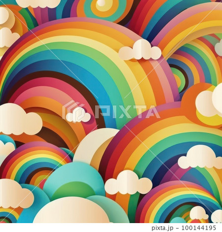 Vibrant color of rainbow background in retro style. 100144195