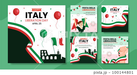 Italy Liberation Day Social Media Post Flat Cartoon Hand Drawn Templates Background Illustration Italy Liberation Day Social Media Post Flat Cartoon Hand Drawn Templates Background Illustration 100144801