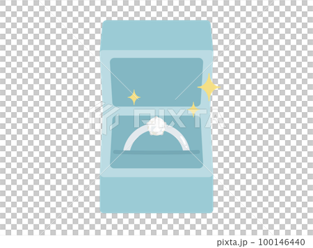 指輪ケースに入っている指輪のイラスト 100146440