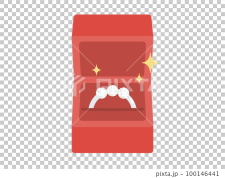 指輪ケースに入っている指輪のイラスト 100146441