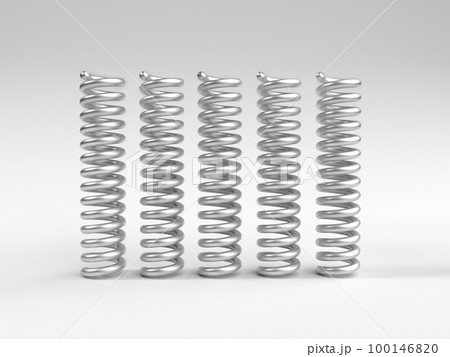 spring steel with shadow on white background isolation. 3d render 100146820