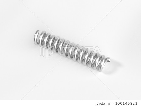 spring steel with shadow on white background isolation. 3d render 100146821