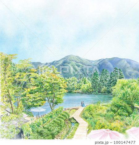 由布院の金鱗湖の風景 100147477