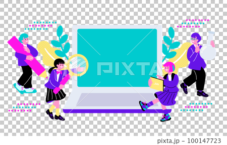 ICT教育をイメージするイラスト ICT教育をイメージするイラスト 100147723