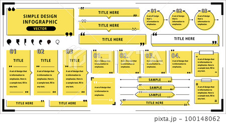 強調するインフォデザイン ベクター素材　ズレ 黄色 100148062