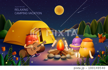 3D adorable camping poster 3D adorable camping poster 100149540