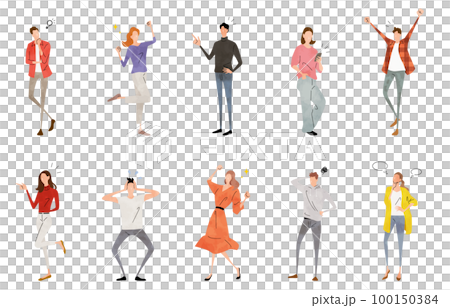 Vector illustration material: men and women expressing emotions, person set Vector illustration material: men and women expressing emotions, person set 100150384