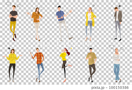 Vector illustration material: men and women expressing emotions, person set Vector illustration material: men and women expressing emotions, person set 100150386