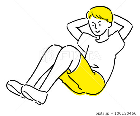 腹筋をする男性 100150466