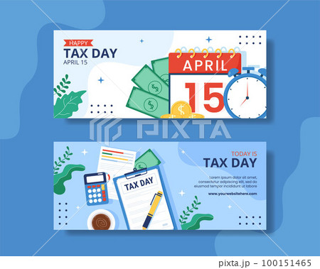 Tax Day Horizontal Banner Flat Cartoon Hand Drawn Templates Background Illustration Tax Day Horizontal Banner Flat Cartoon Hand Drawn Templates Background Illustration 100151465