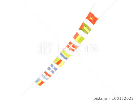パステル画：国旗 100152025
