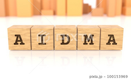 AIDMAの文字が印字された木製ブロック AIDMAの文字が印字された木製ブロック 100153969