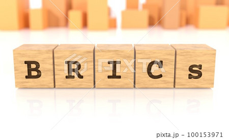 BRICsの文字が印字された木製ブロック BRICsの文字が印字された木製ブロック 100153971