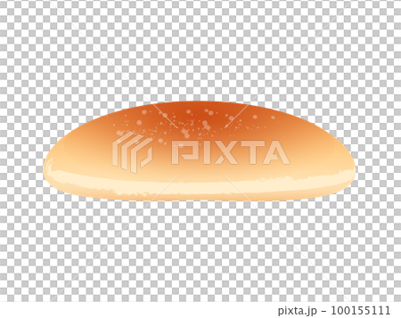 ふっくらしたコッペパンのイラスト素材 100155111