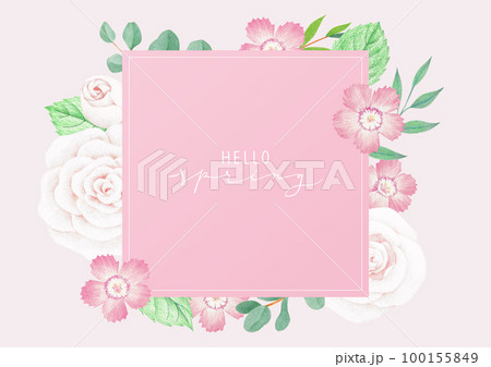 Background of flowers drawn with colored pencils. 100155849