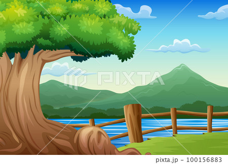 Nature landscape background with mountain 100156883