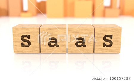 SaaSの文字が印字された木製ブロック SaaSの文字が印字された木製ブロック 100157287