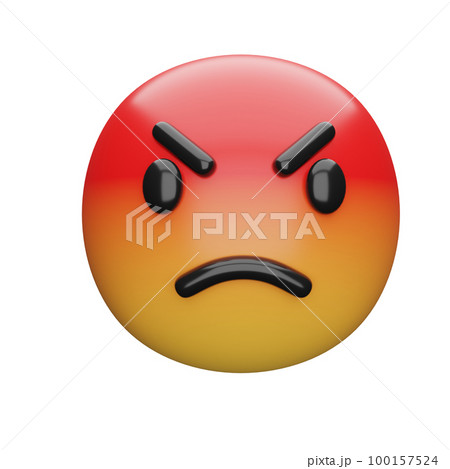 3d illustration Yellow faces.expressions and emotions 100157524
