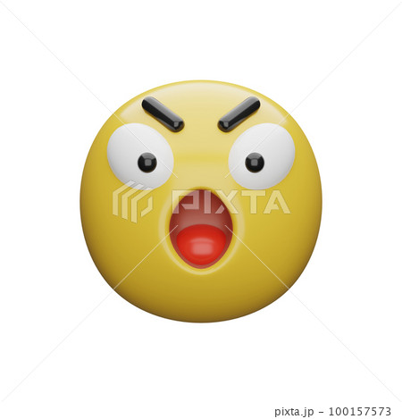 3d illustration Yellow faces.expressions and emotions 100157573