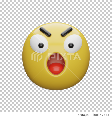3d illustration Yellow faces.expressions and emotions 100157573