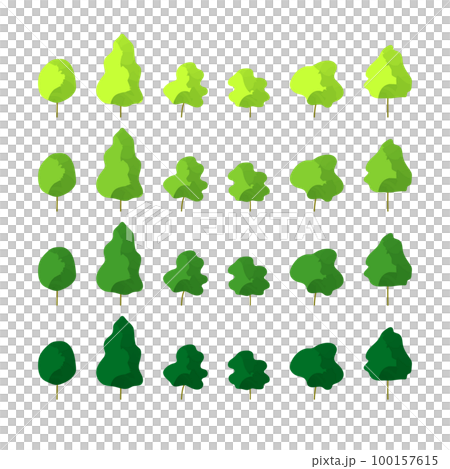 simple tree set - Stock Illustration [100157615] - PIXTA