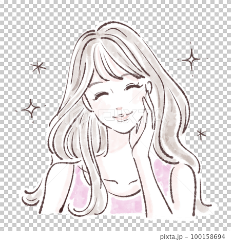 Female illustration material Female illustration material 100158694