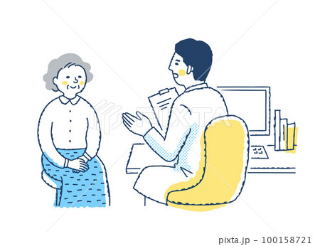 診察室での女性患者と医者 100158721