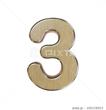 金属製の3D数字 金属製の3D数字 100158925