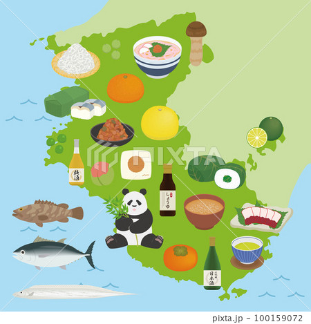 和歌山県の名物のイラスト 100159072