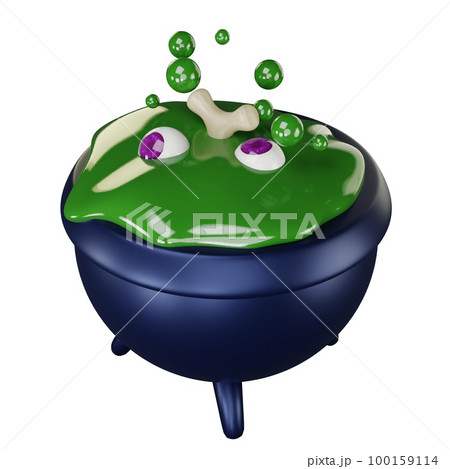 3d rendering of magic cauldron with halloween concept 3d rendering of magic cauldron with halloween concept 100159114