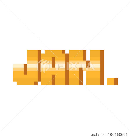 Pixel art gold short january text. 100160691