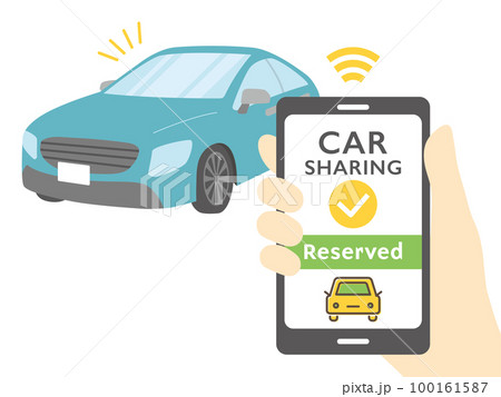 スマホのカーシェアリング予約画面 スマホのカーシェアリング予約画面 100161587