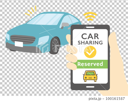 スマホのカーシェアリング予約画面 スマホのカーシェアリング予約画面 100161587