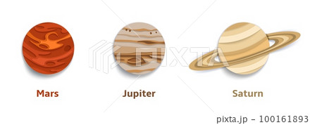 Solar system planets, vector paper cut illustration 100161893
