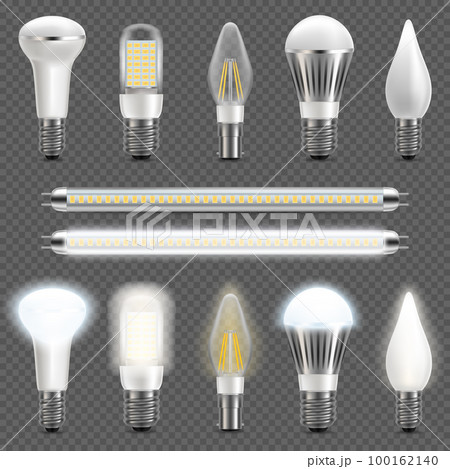 Led light bulb set, vector isolated illustration 100162140