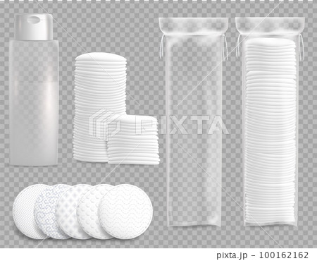 Makeup remover, cosmetic cotton pads, vector isolated illustration 100162162