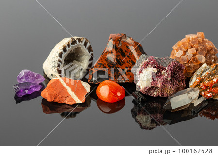 Close up photo of the Group of Stones and Minerals 100162628