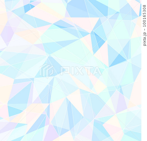 背景イラスト_三角形モザイク_水色 100165308