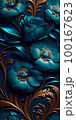 a close up of a bunch of blue flowers, dark flower pattern wallpaper, blue rose petals, flowing teal 100167623