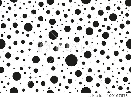 Black polka dot circular random seamless pattern. 100167633