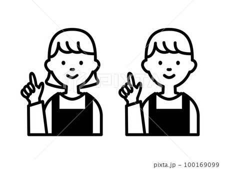 指差ししているシンプルな人物アイコンのイラスト 指差ししているシンプルな人物アイコンのイラスト 100169099